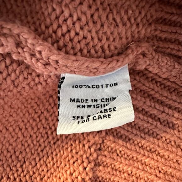 525 REVOLVE Pink Cotton Knit Balloon Sleeve Crew Sweater Women's Medium - Picture 7 of 7